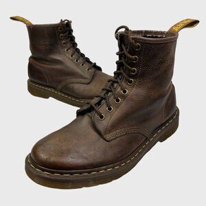 Dr. Doc Martens Mens US 9 M Brown Leather Combat 8 Eye Ankle Boots AW004